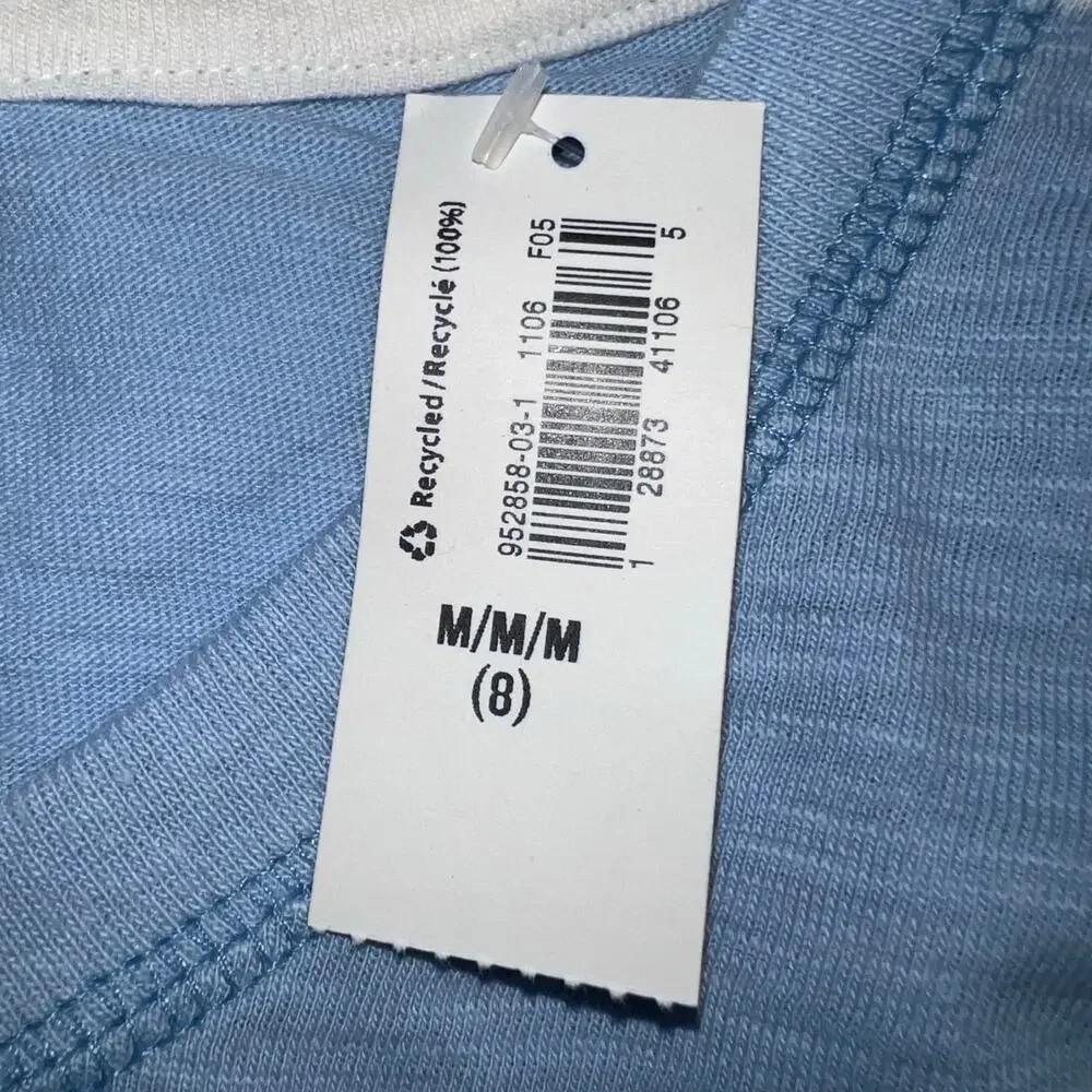 Old Navy Boys T Shirt Striped V Neck Short Sleeve Blue White Medium 8